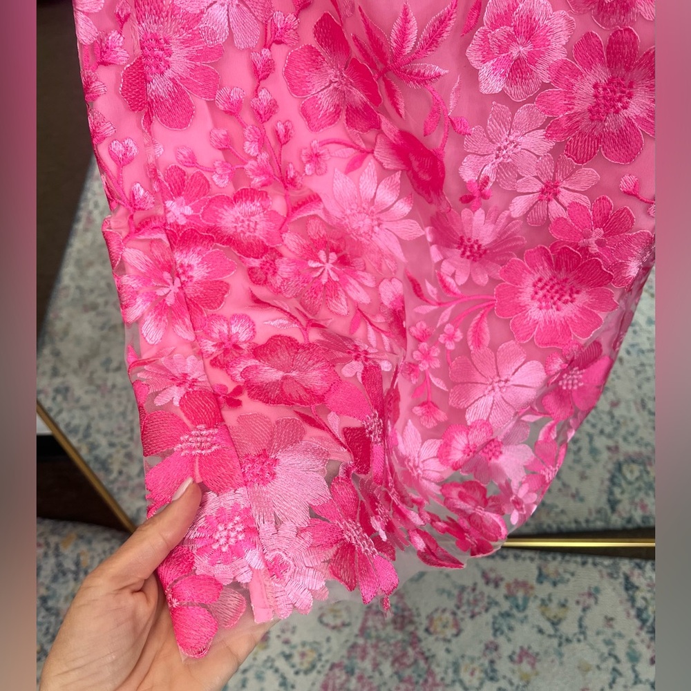 Zac Posen Pink Floral Midi Dress - Picture 8 of 9
